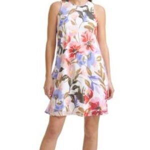 Calvin Klein Pink and Blue Halter Sundress